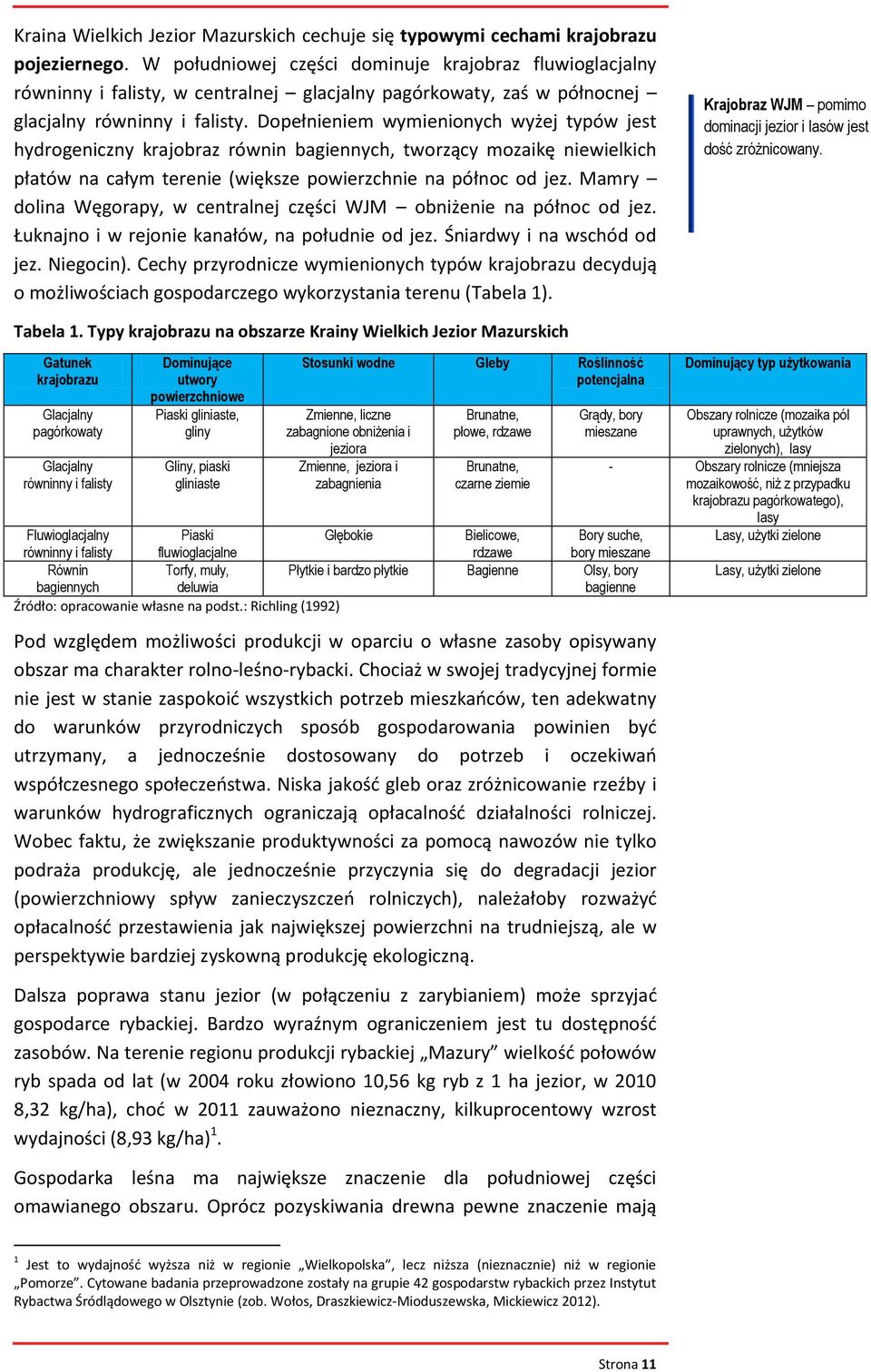 Dopełnieniem wymienionych wyżej typów jest hydrogeniczny krajobraz równin bagiennych, tworzący mozaikę niewielkich płatów na całym terenie (większe powierzchnie na północ od jez.