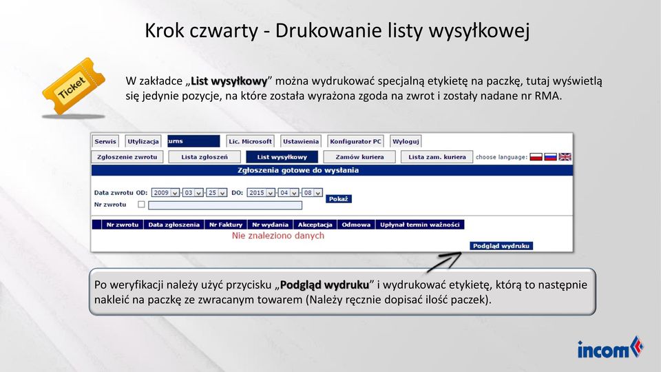 i zostały nadane nr RMA.