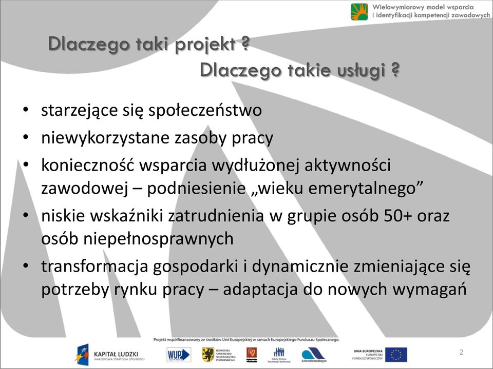 aktywności zawodowej podniesienie wieku emerytalnego niskie wskaźniki zatrudnienia w grupie