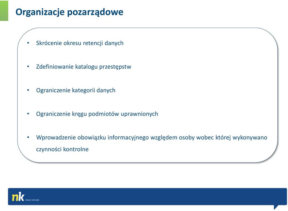 Ograniczenie kręgu podmiotów uprawnionych Wprowadzenie obowiązku