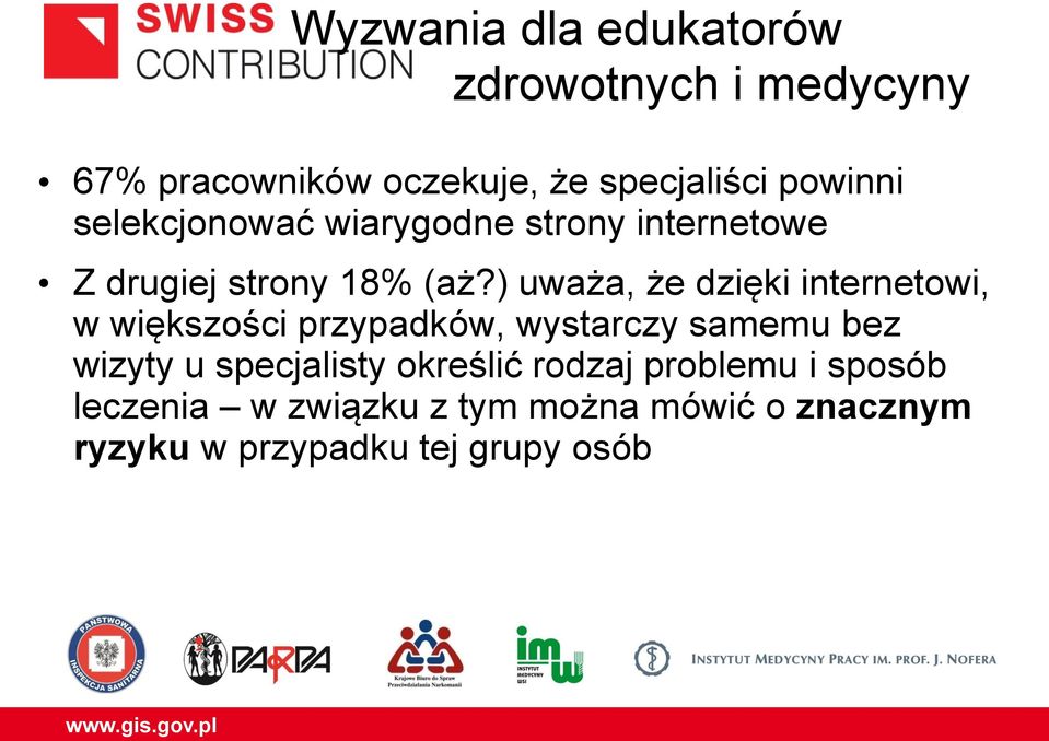 ) uważa, że dzięki internetowi, w większości przypadków, wystarczy samemu bez wizyty u