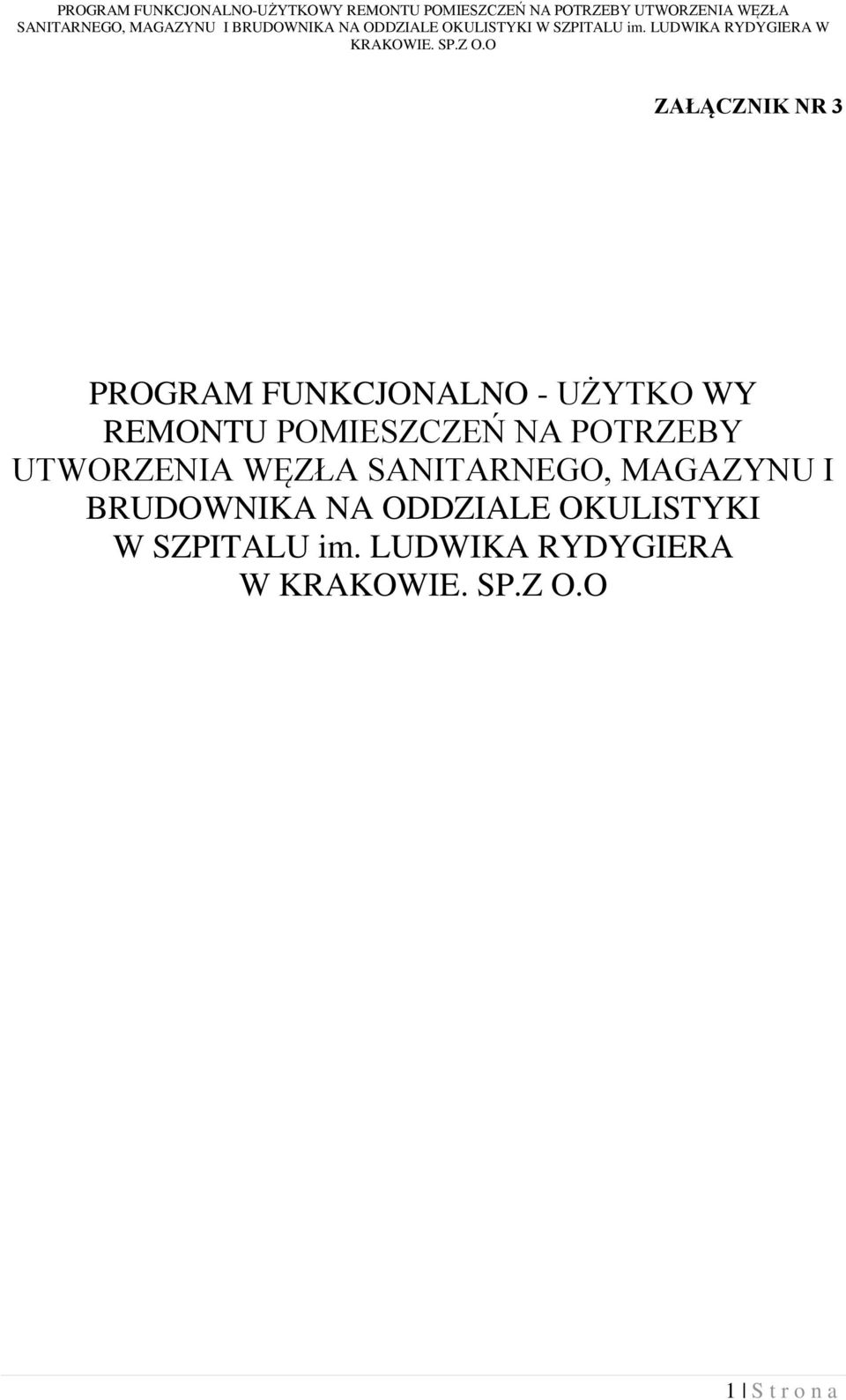 SANITARNEGO, MAGAZYNU I BRUDOWNIKA NA ODDZIALE