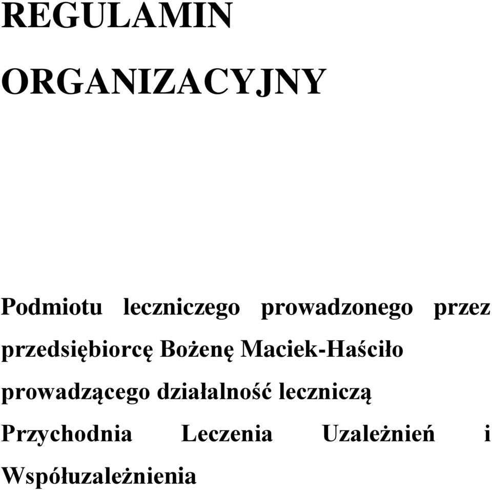 Maciek-Haściło prowadzącego działalność