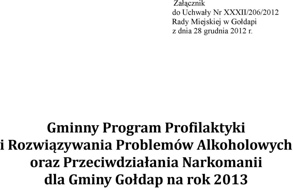 Gminny Program Profilaktyki i Rozwiązywania Problemów