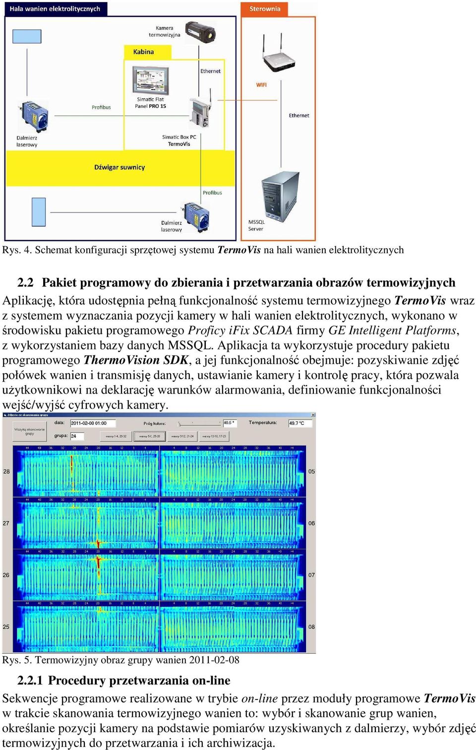 hali wanien elektrolitycznych, wykonano w środowisku pakietu programowego Proficy ifix SCADA firmy GE Intelligent Platforms, z wykorzystaniem bazy danych MSSQL.