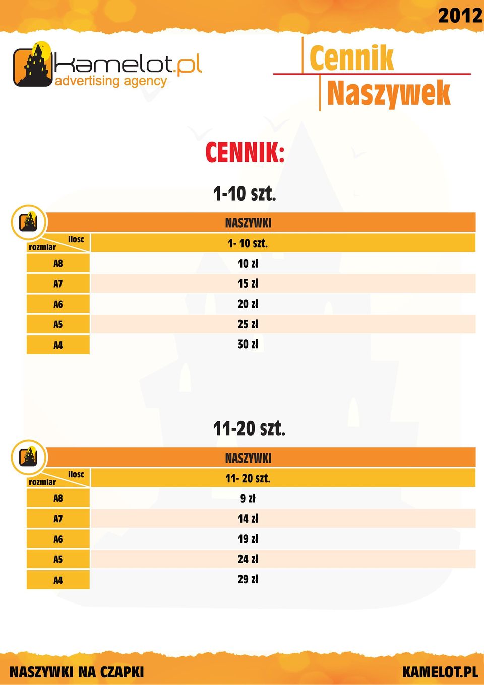 10 z³ 15 z³ 20 z³ 25 z³ 30 z³ rozmiar A8 A7 A6 A5