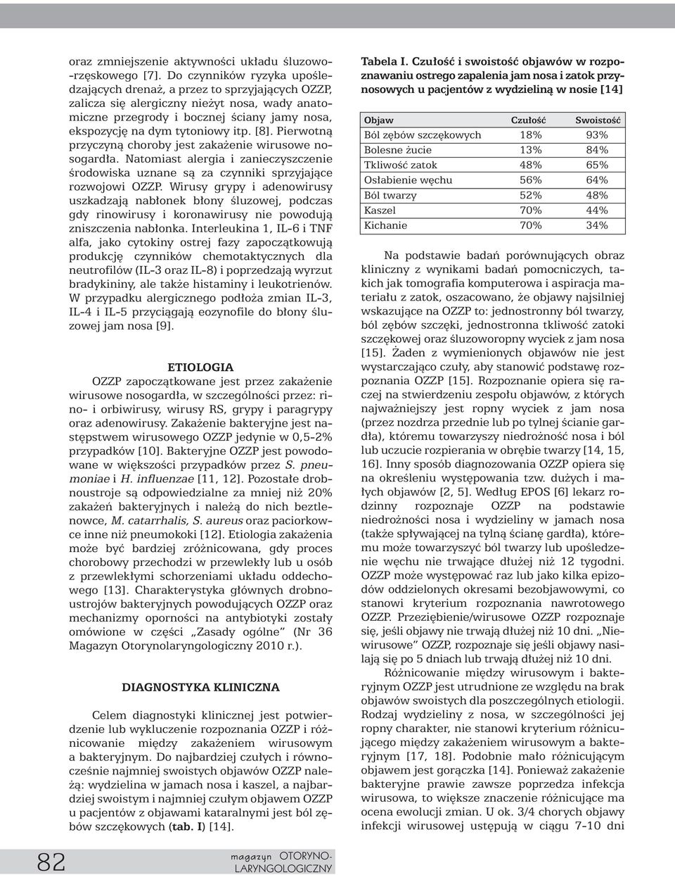 Pierwotnà przyczynà choroby jest zaka enie wirusowe nosogard a. Natomiast alergia i zanieczyszczenie Êrodowiska uznane sà za czynniki sprzyjajàce rozwojowi OZZP.