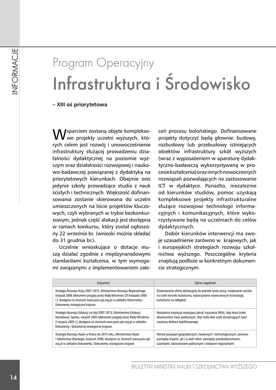 Obejmie ono jedynie szkoły prowadzące studia z nauk ścisłych i technicznych.