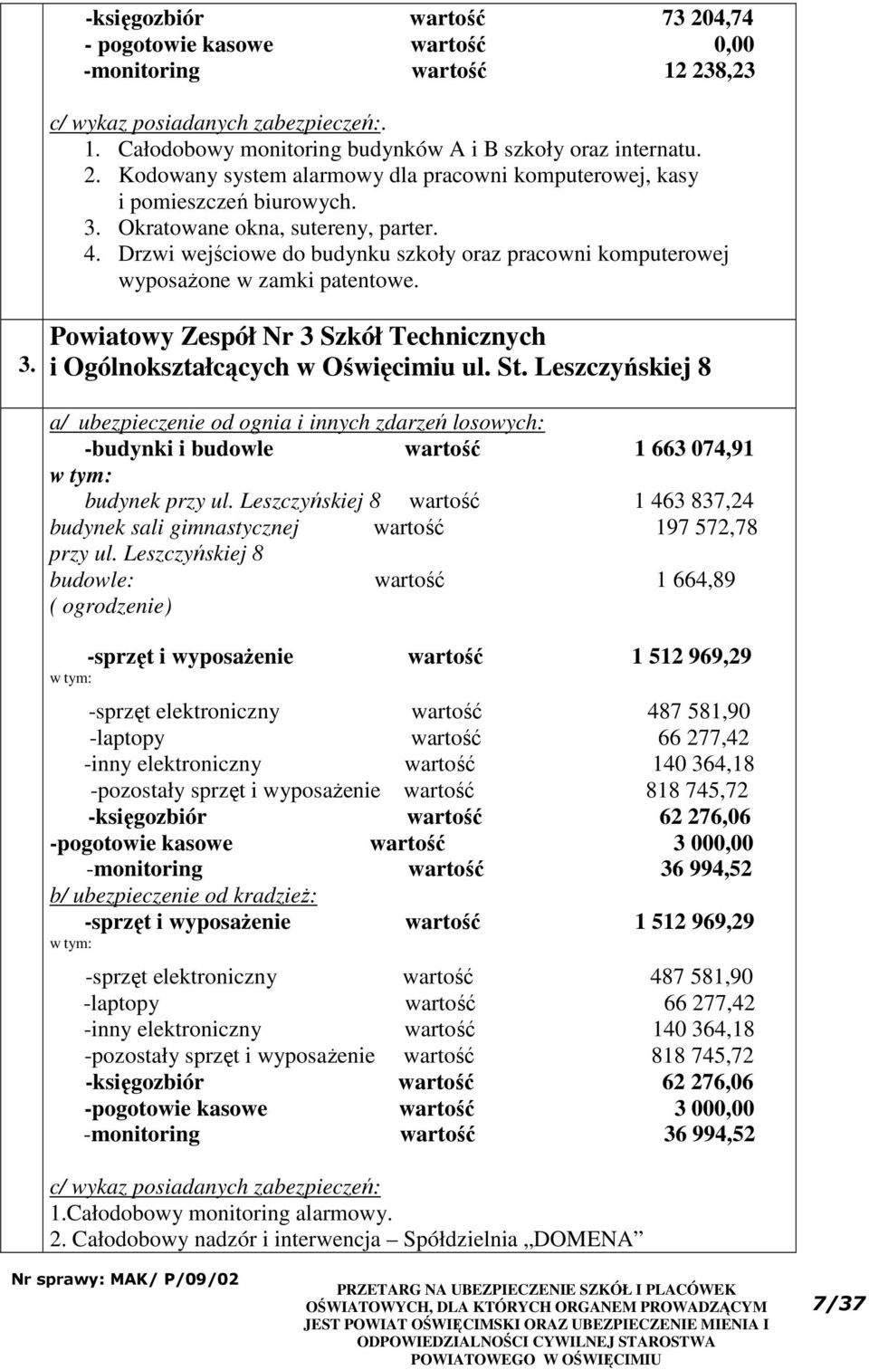 Powiatowy Zespół Nr 3 Szkół Technicznych i Ogólnokształcących w Oświęcimiu ul. St.