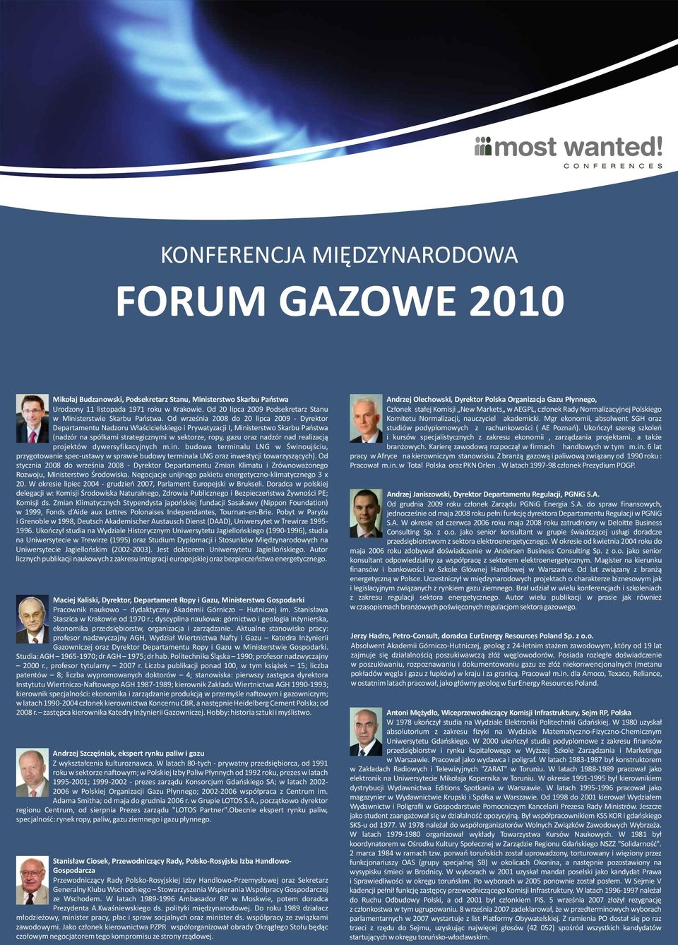 Od wrzeœnia 2008 do 20 lipca 2009 - Dyrektor Departamentu Nadzoru W³aœcicielskiego i Prywatyzacji I, Ministerstwo Skarbu Pañstwa (nadzór na spó³kami strategicznymi w sektorze, ropy, gazu oraz nadzór