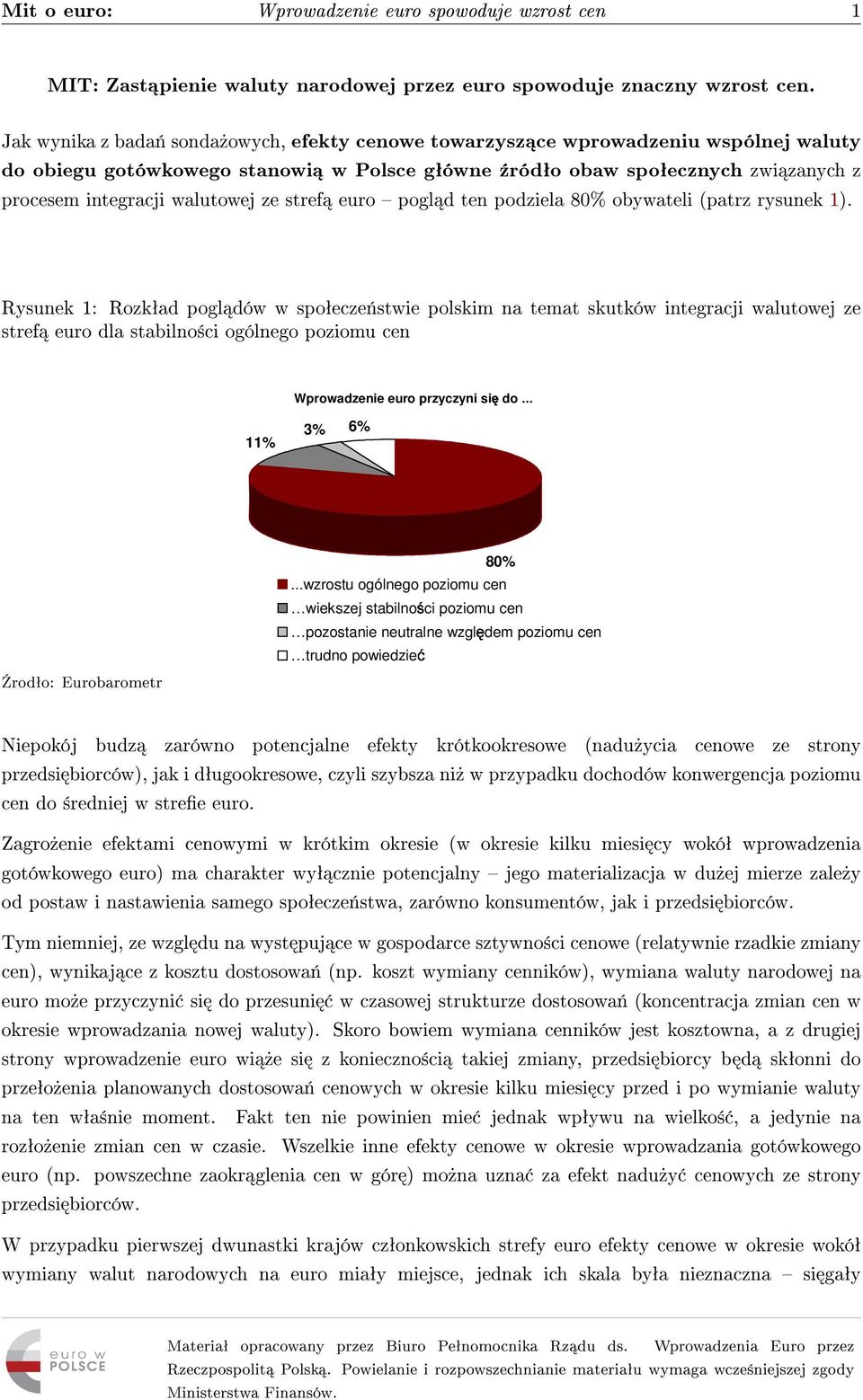 ze stref euro pogl d ten podziela 80% obywateli (patrz rysunek 1).