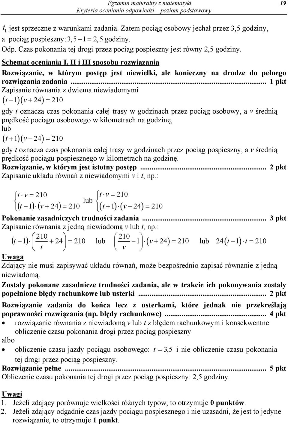 Schemat oceniania I, II i III sposobu rozwiązania Rozwiązanie, w którym postęp jest niewielki, ale konieczny na drodze do pełnego rozwiązania zadania.