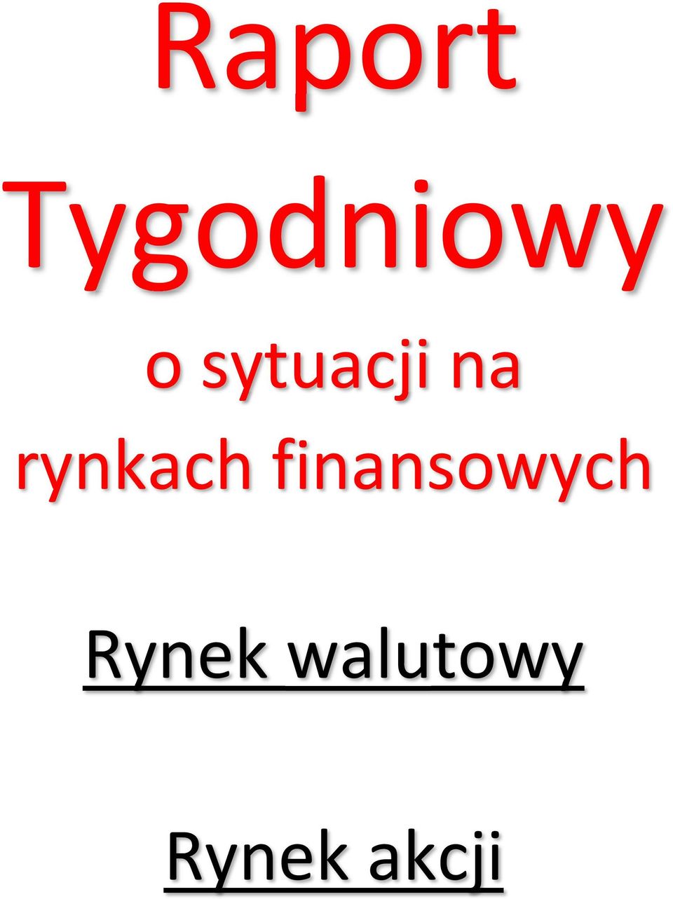 finansowych Rynek