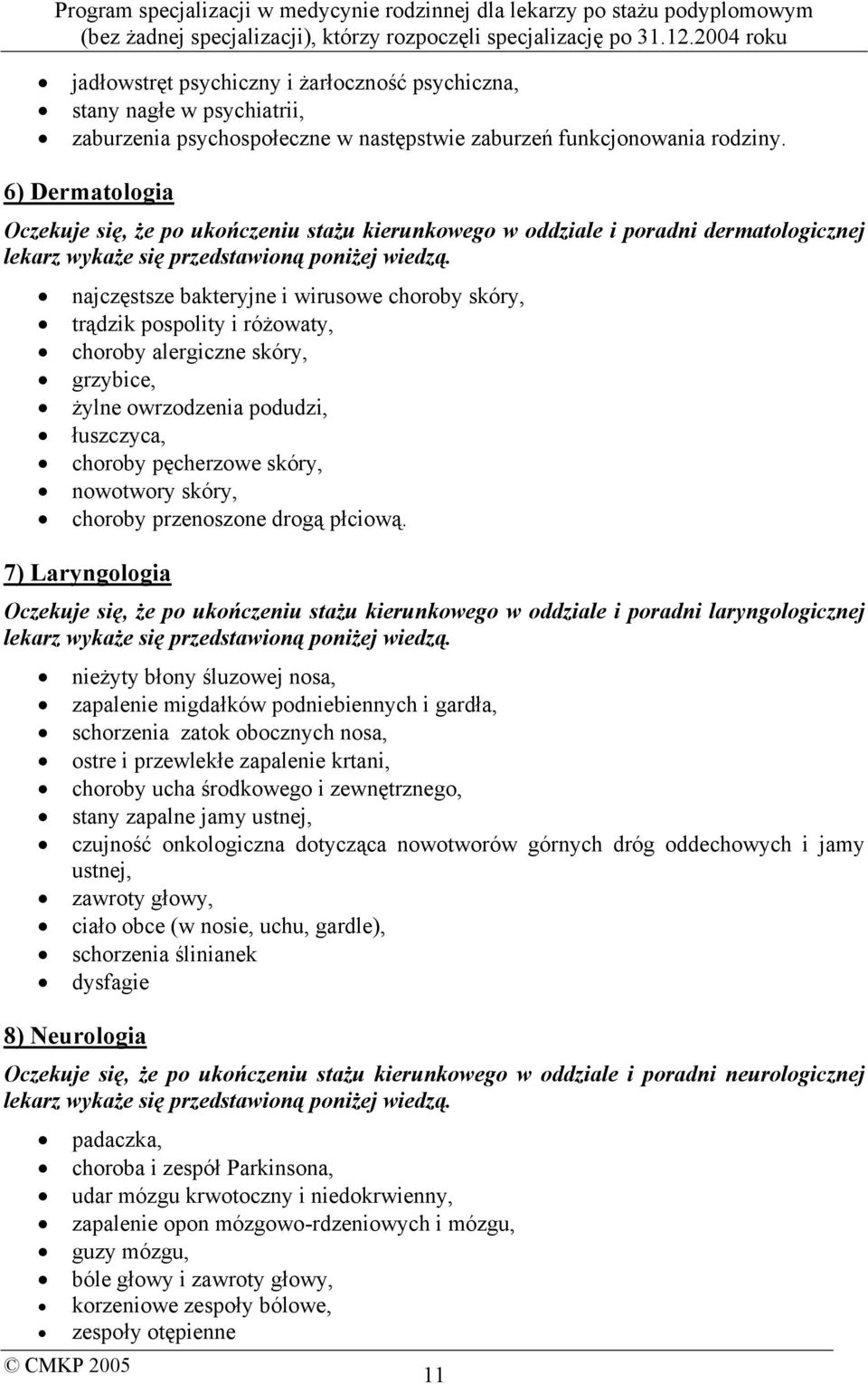 najczęstsze bakteryjne i wirusowe choroby skóry, trądzik pospolity i różowaty, choroby alergiczne skóry, grzybice, żylne owrzodzenia podudzi, łuszczyca, choroby pęcherzowe skóry, nowotwory skóry,