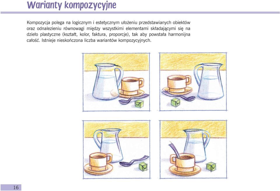 składającymi się na dzieło plastyczne (kształt, kolor, faktura, proporcje), tak