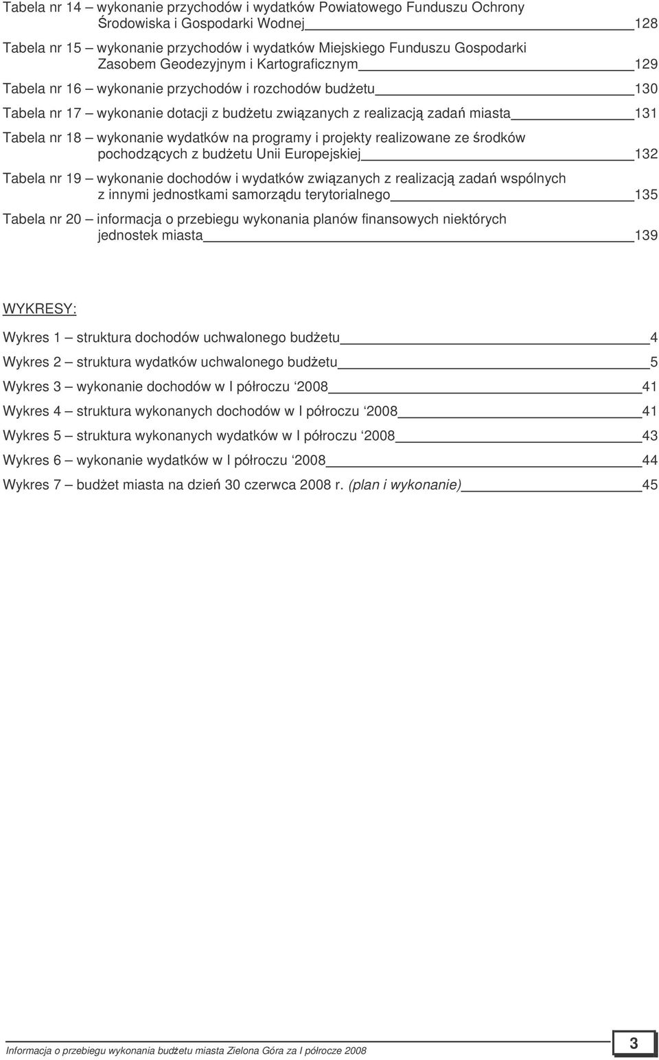 wydatków na programy i projekty realizowane ze rodków pochodzcych z budetu Unii Europejskiej 132 Tabela nr 19 wykonanie dochodów i wydatków zwizanych z realizacj zada wspólnych z innymi jednostkami