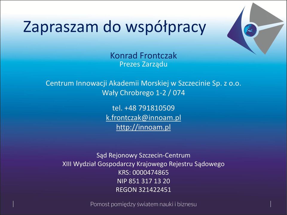 frontczak@innoam.pl http://innoam.