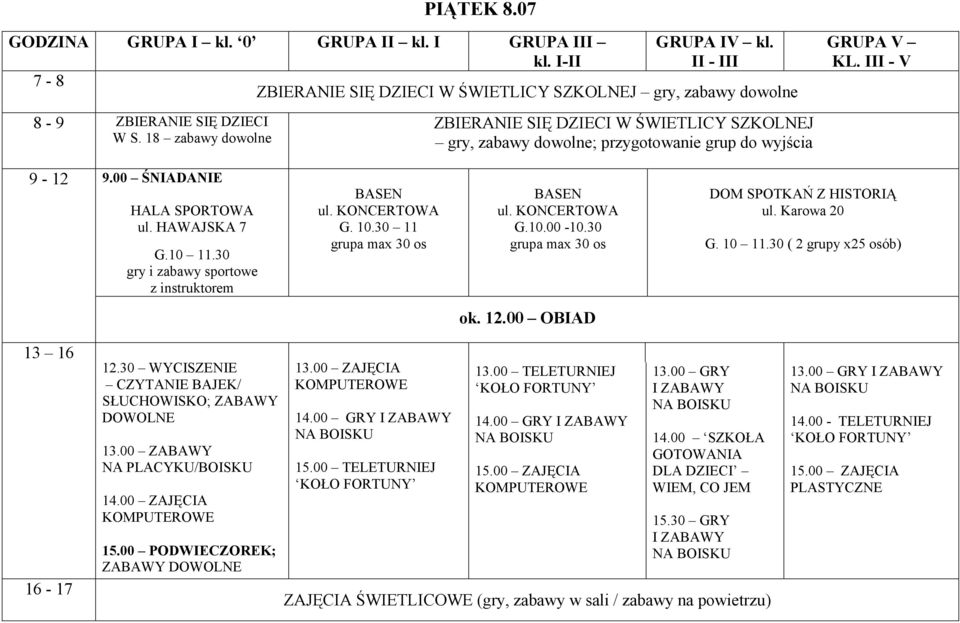 00 ZABAWY /BOISKU 14.00 GRY I ZABAWY 15.00 TELETURNIEJ KOŁO FORTUNY 13.00 TELETURNIEJ KOŁO FORTUNY 14.00 GRY I ZABAWY 13.