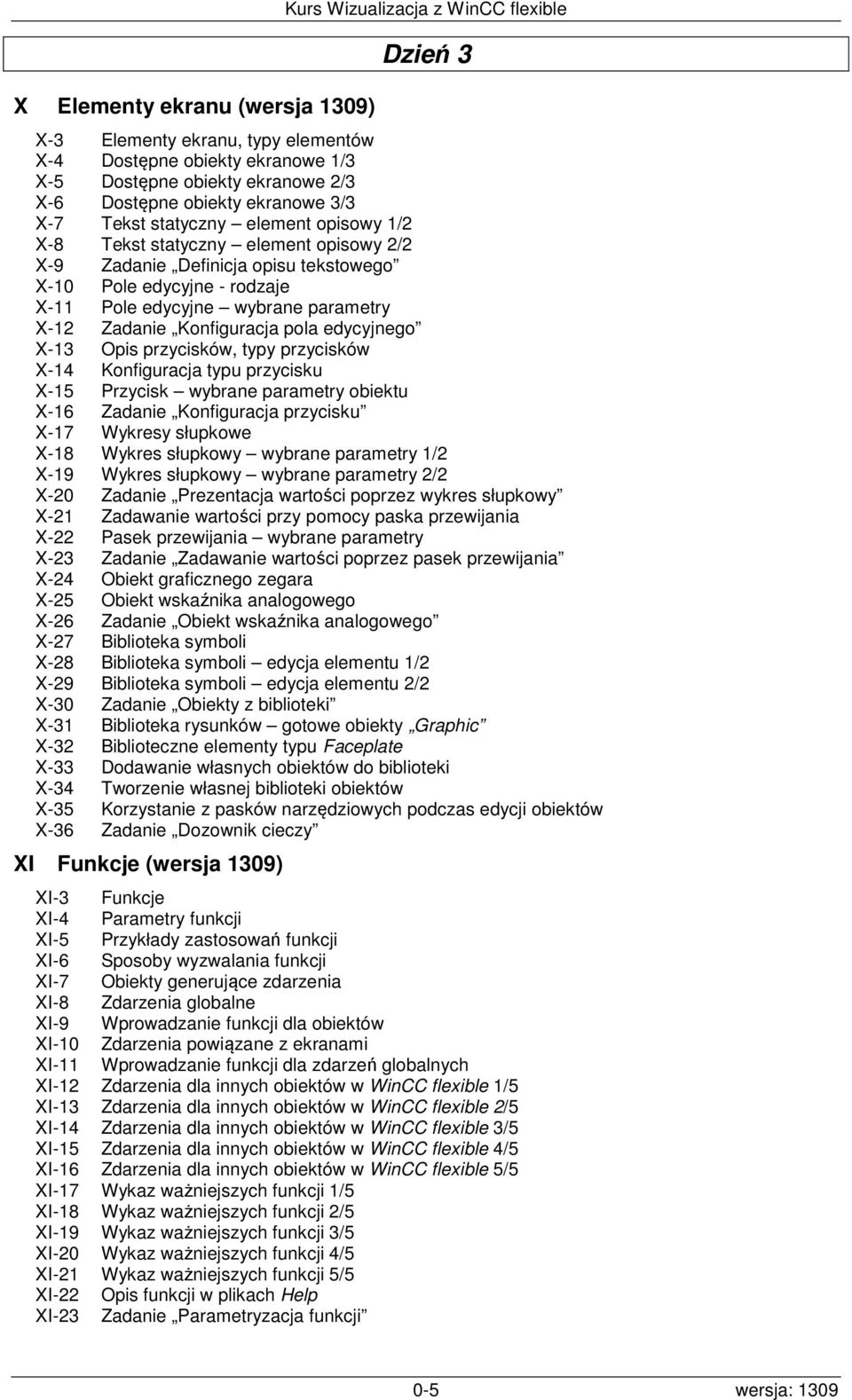 X-12 Zadanie Konfiguracja pola edycyjnego X-13 Opis przycisków, typy przycisków X-14 Konfiguracja typu przycisku X-15 Przycisk wybrane parametry obiektu X-16 Zadanie Konfiguracja przycisku X-17