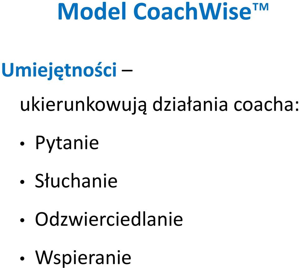 działania coacha: Pytanie