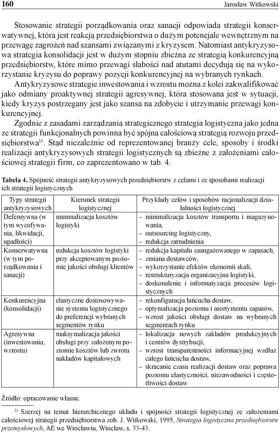 Natomiast antykryzysowa strategia konsolidacji jest w dużym stopniu zbieżna ze strategią konkurencyjną przedsiębiorstw, które mimo przewagi słabości nad atutami decydują się na wykorzystanie kryzysu