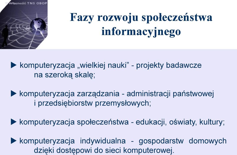 przedsiębiorstw przemysłowych; komputeryzacja społeczeństwa - edukacji, oświaty,