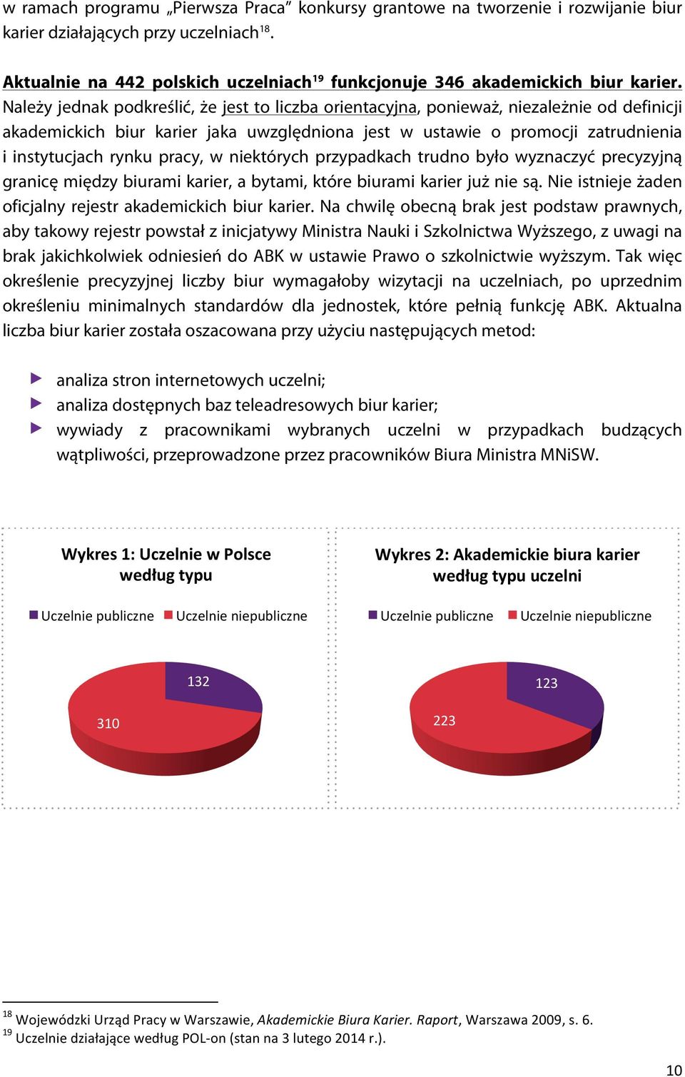 Należy jednak podkreślić, że jest to liczba orientacyjna, ponieważ, niezależnie od definicji akademickich biur karier jaka uwzględniona jest w ustawie o promocji zatrudnienia i instytucjach rynku