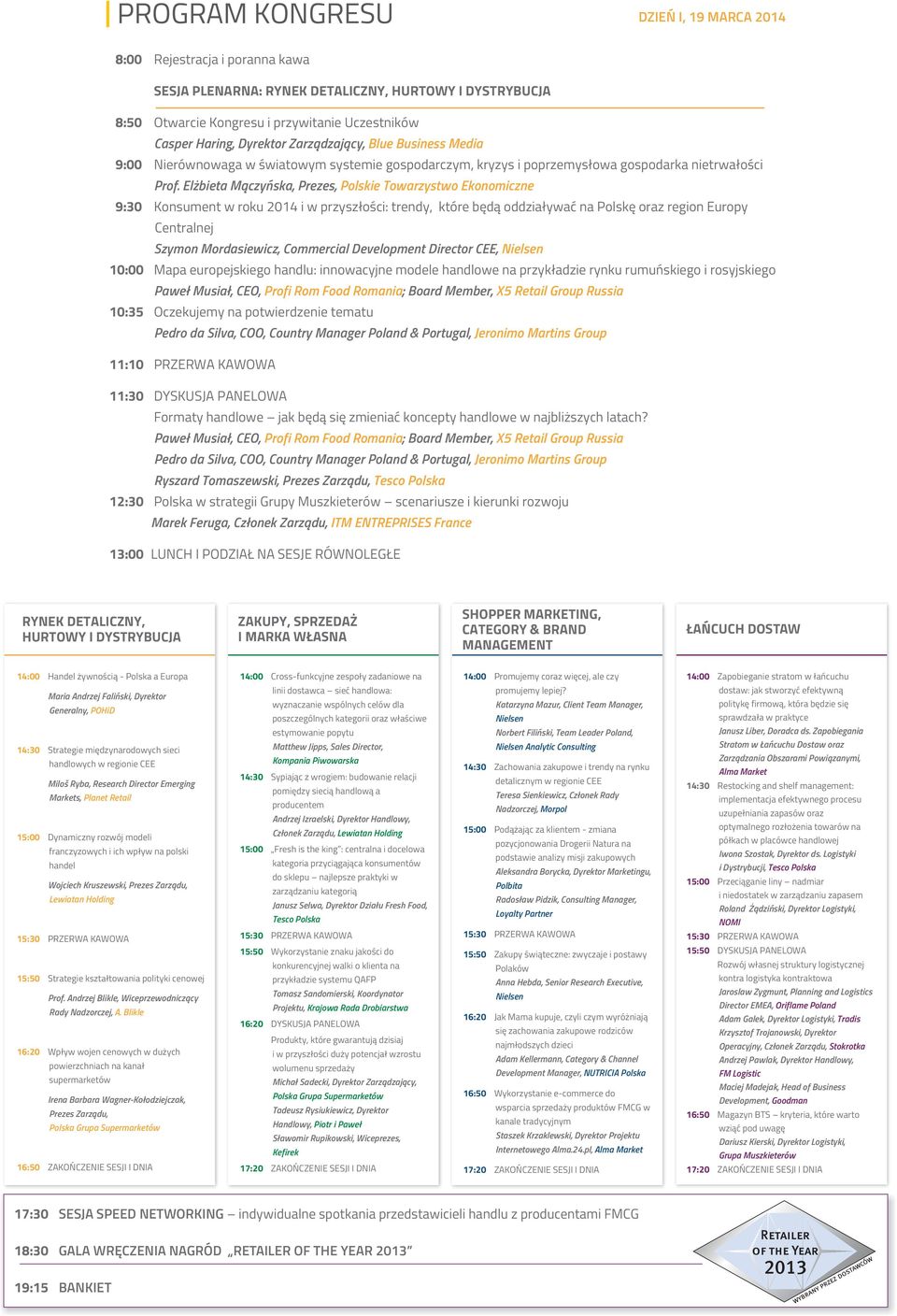 Elżbieta Mączyńska, Prezes, Polskie Towarzystwo Ekonomiczne Konsument w roku 2014 i w przyszłości: trendy, które będą oddziaływać na Polskę oraz region Europy Centralnej Szymon Mordasiewicz,