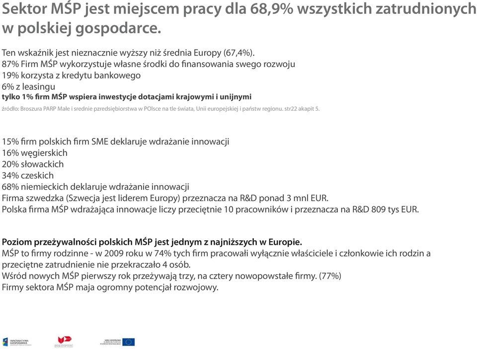 Broszura PARP Małe i srednie pzredsiębiorstwa w POlsce na tle świata, Unii europejskiej i państw regionu. str22 akapit 5.