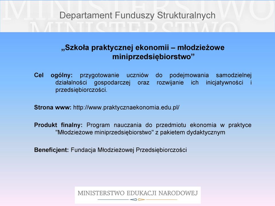 Strona www: http://www.praktycznaekonomia.edu.