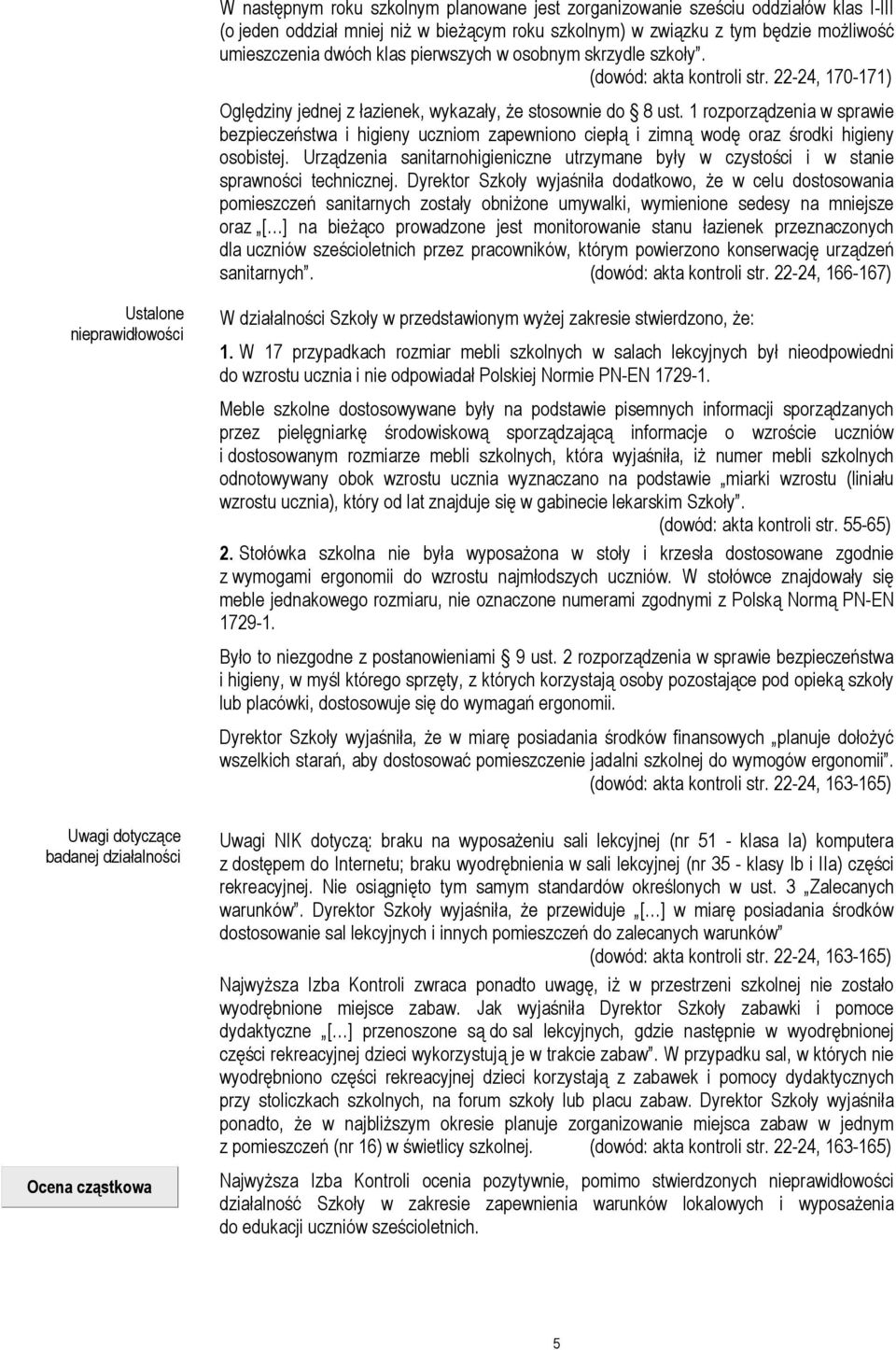 1 rozporządzenia w sprawie bezpieczeństwa i higieny uczniom zapewniono ciepłą i zimną wodę oraz środki higieny osobistej.