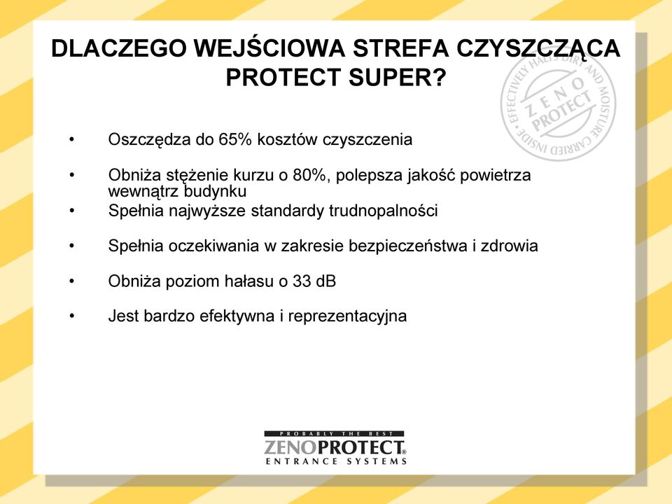 powietrza wewnątrz budynku Spełnia najwyższe standardy trudnopalności Spełnia