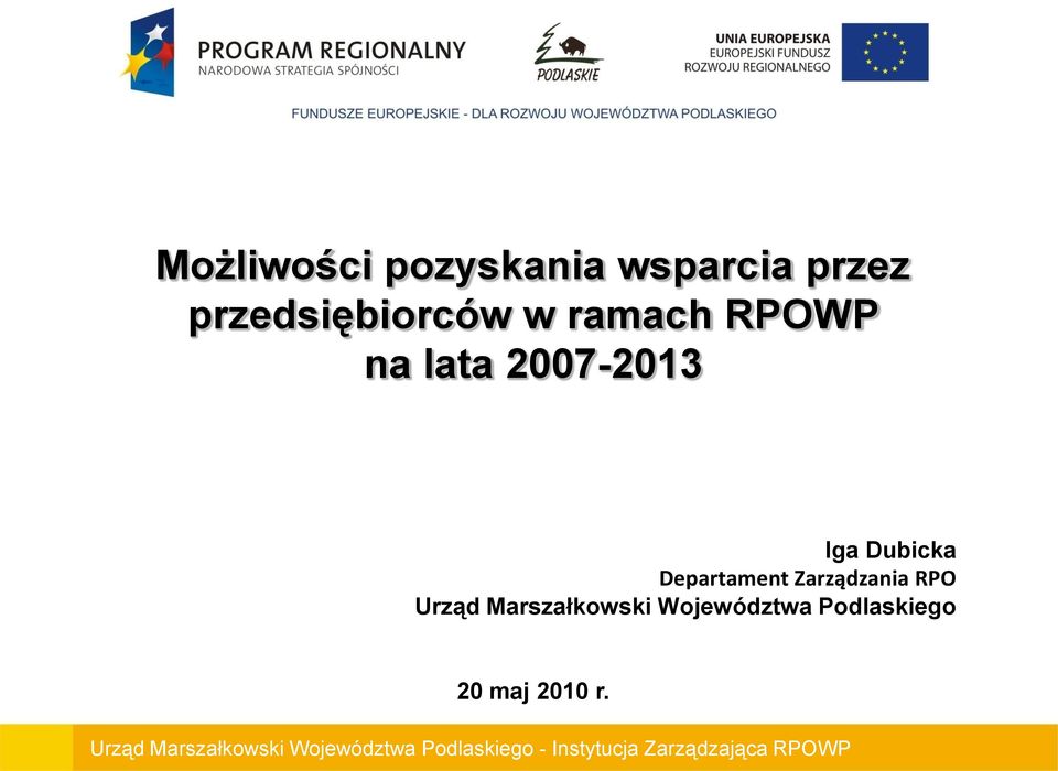 2007-2013 Iga Dubicka Departament Zarządzania