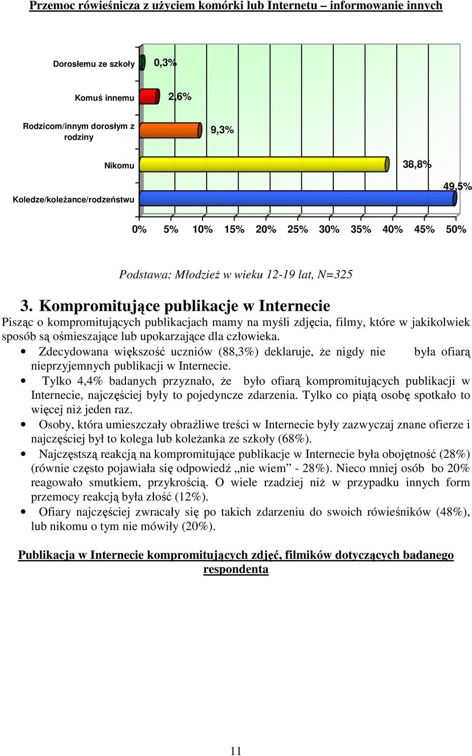 Kompromitujące publikacje w Internecie Pisząc o kompromitujących publikacjach mamy na myśli zdjęcia, filmy, które w jakikolwiek sposób są ośmieszające lub upokarzające dla człowieka.