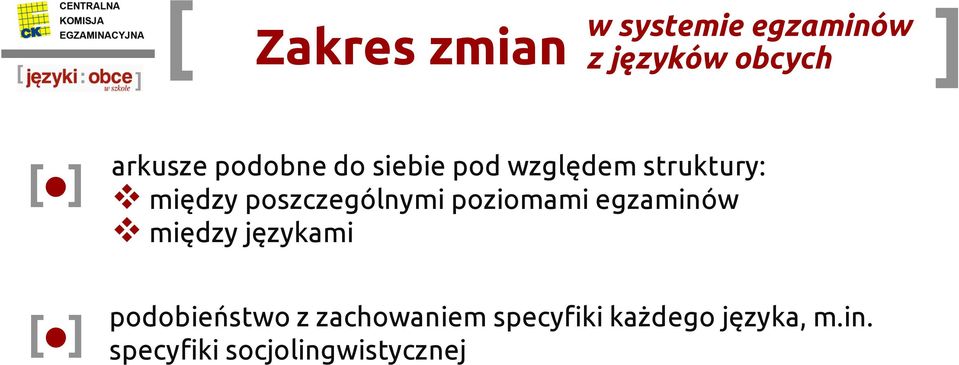 poziomami egzaminów między językami podobieństwo z