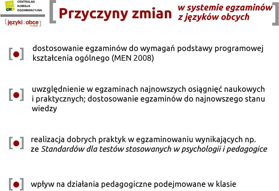 egzaminów do najnowszego stanu wiedzy realizacja dobrych praktyk w egzaminowaniu wynikających np.