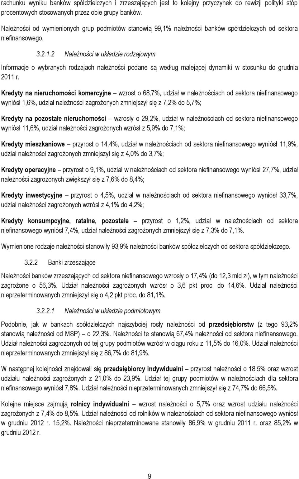 .. Należności w układzie rodzajowym Informacje o wybranych rodzajach należności podane są według malejącej dynamiki w stosunku do grudnia r.