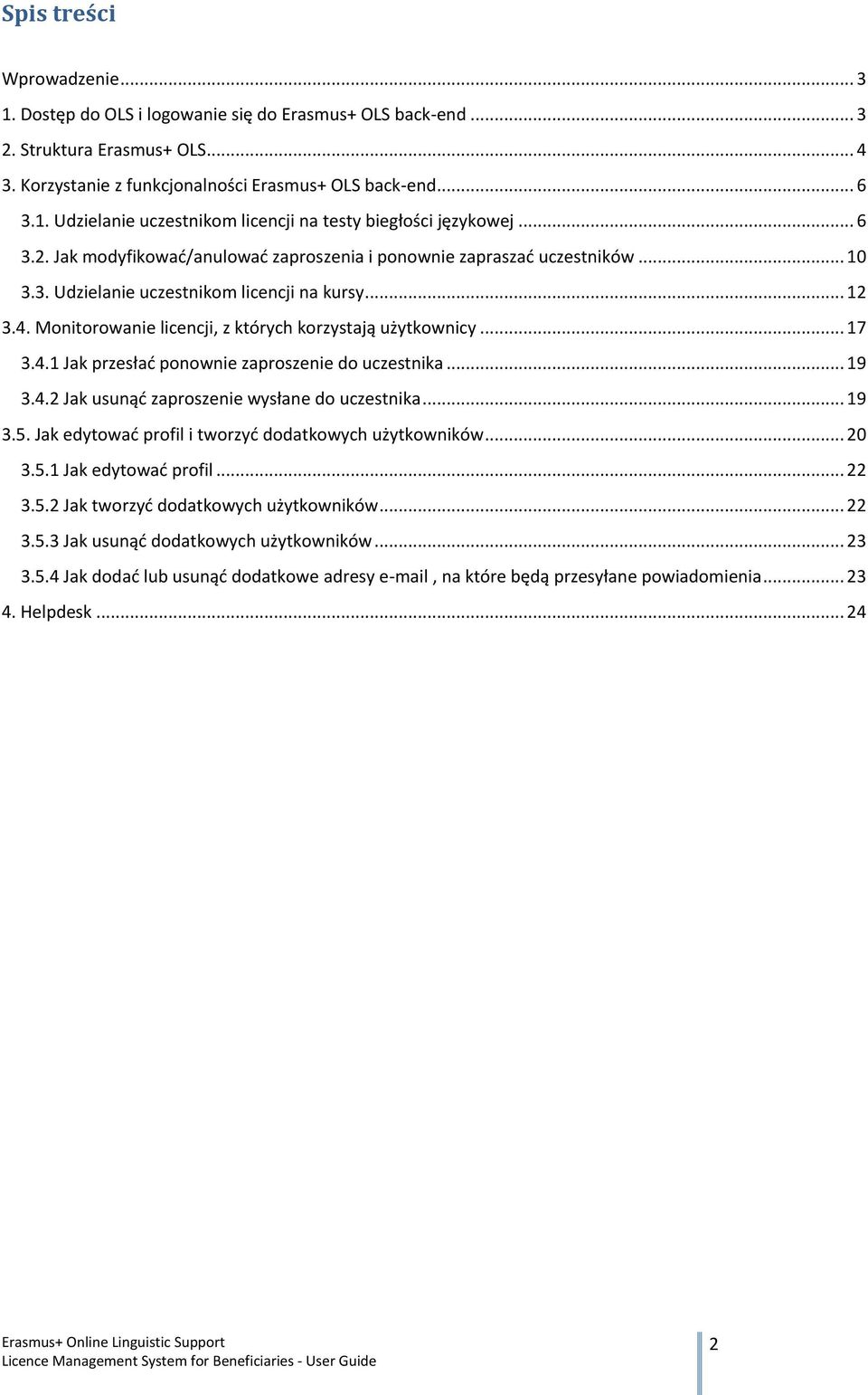 .. 17 3.4.1 Jak przesłać ponownie zaproszenie do uczestnika... 19 3.4.2 Jak usunąć zaproszenie wysłane do uczestnika... 19 3.5. Jak edytować profil i tworzyć dodatkowych użytkowników... 20 3.5.1 Jak edytować profil.