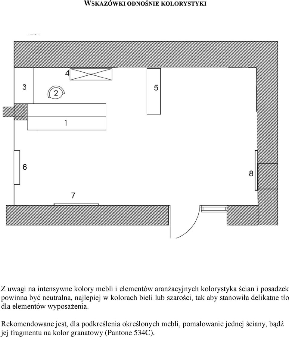 tak aby stanowiła delikatne tło dla elementów wyposażenia.