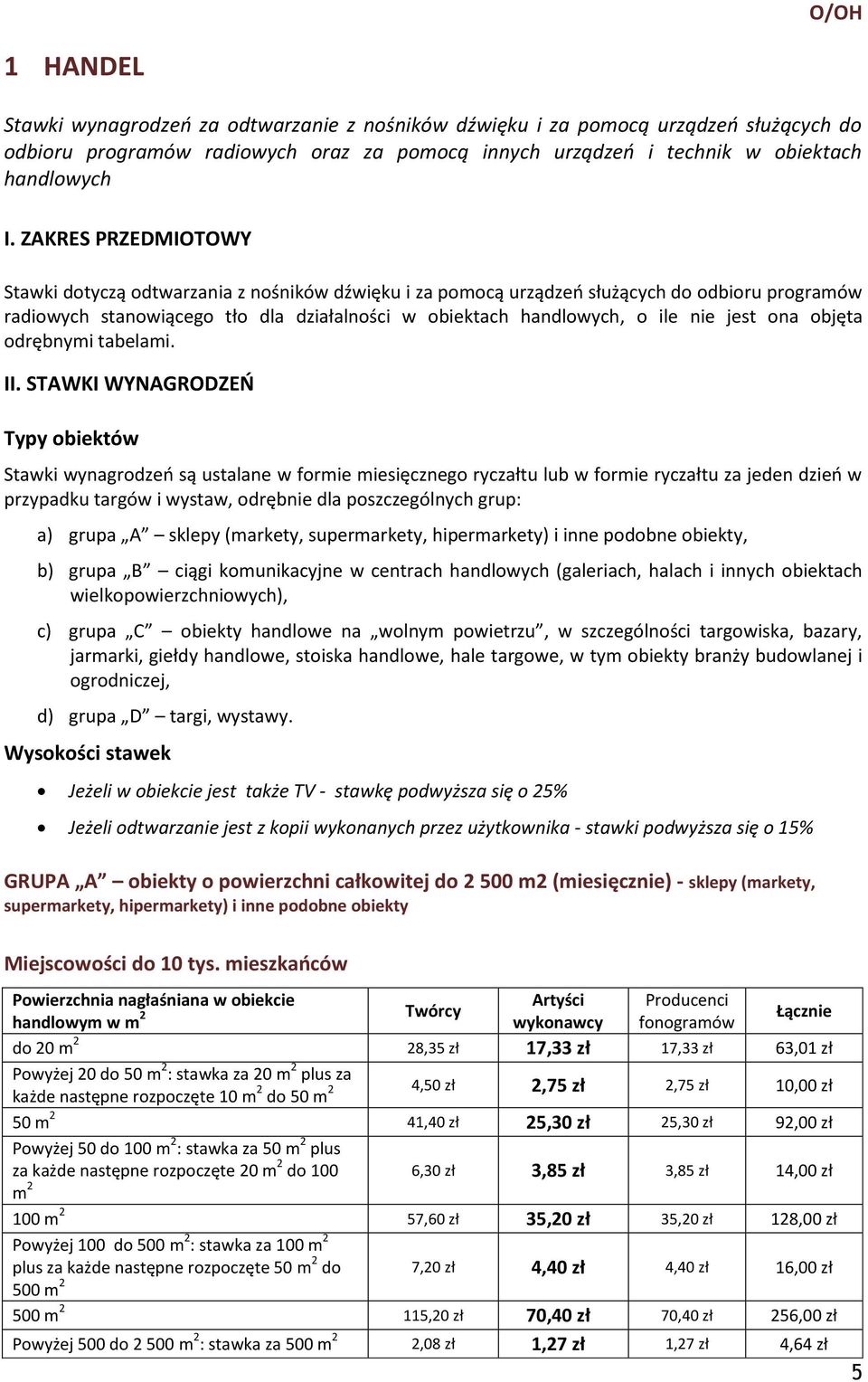 jest ona objęta odrębnymi tabelami. II.