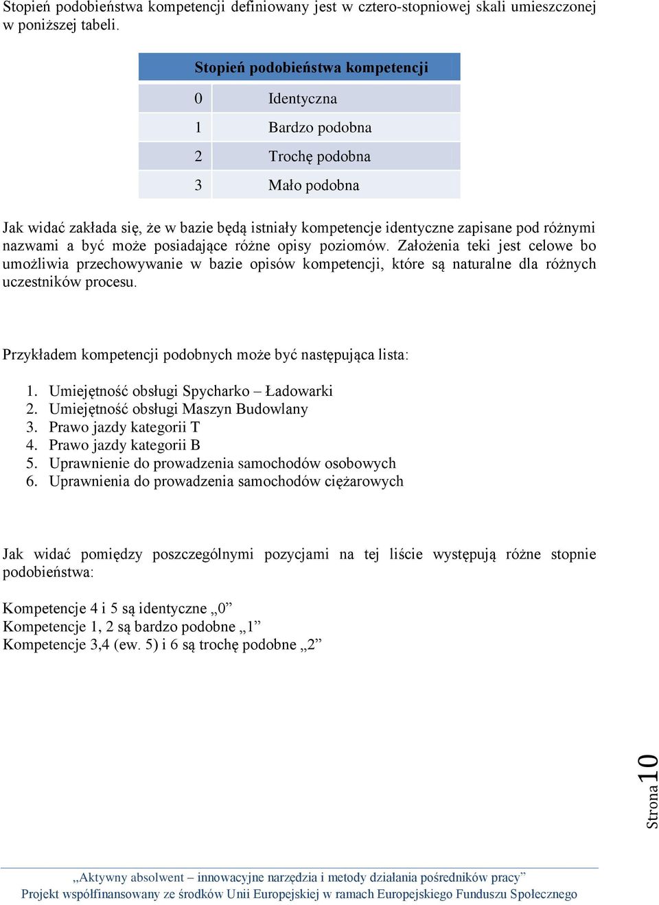 być może posiadające różne opisy poziomów. Założenia teki jest celowe bo umożliwia przechowywanie w bazie opisów kompetencji, które są naturalne dla różnych uczestników procesu.