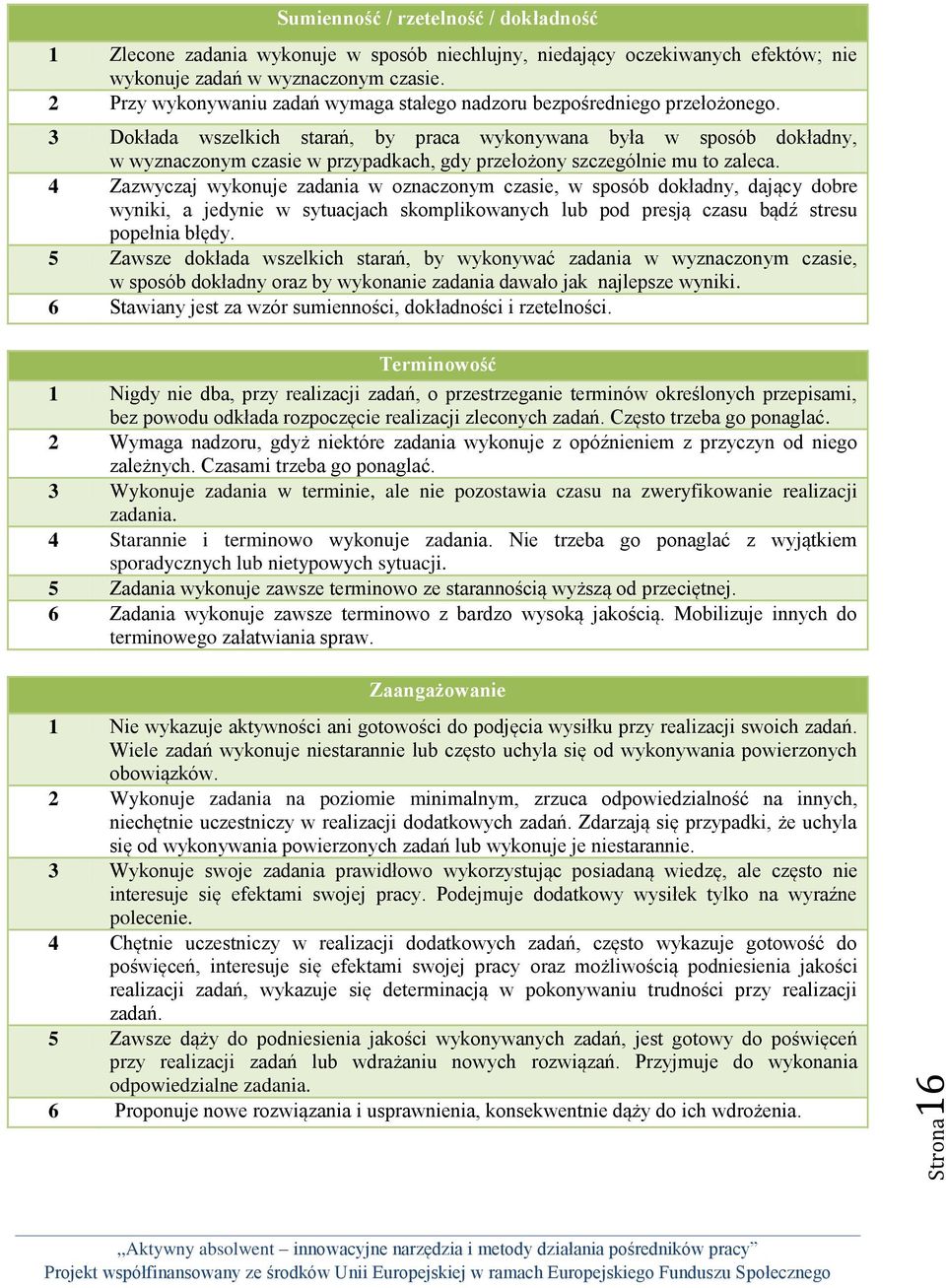 3 Dokłada wszelkich starań, by praca wykonywana była w sposób dokładny, w wyznaczonym czasie w przypadkach, gdy przełożony szczególnie mu to zaleca.