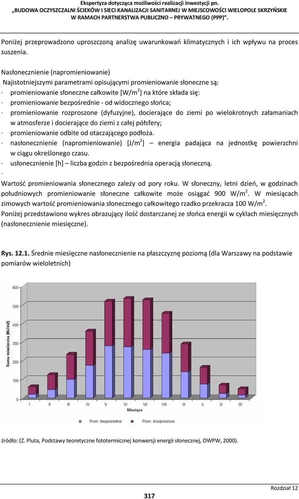 - od widocznego słońca; promieniowanie rozproszone (dyfuzyjne), docierające do ziemi po wielokrotnych załamaniach w atmosferze i docierające do ziemi z całej półsfery; promieniowanie odbite od