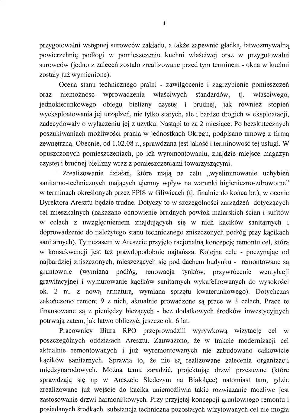 Ocena stanu technicznego pralni - zawilgocenie i zagrzybienie pomieszczeń oraz niemożność wprowadzenia właściwych standardów, tj.