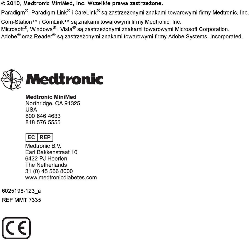 Com-Station i ComLink są znakami towarowymi firmy Medtronic, Inc.