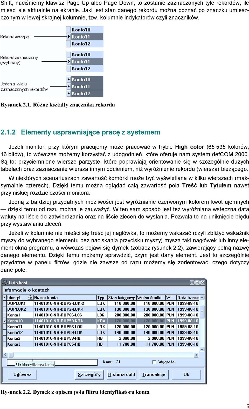 Różne kształty znacznika rekordu 2.1.