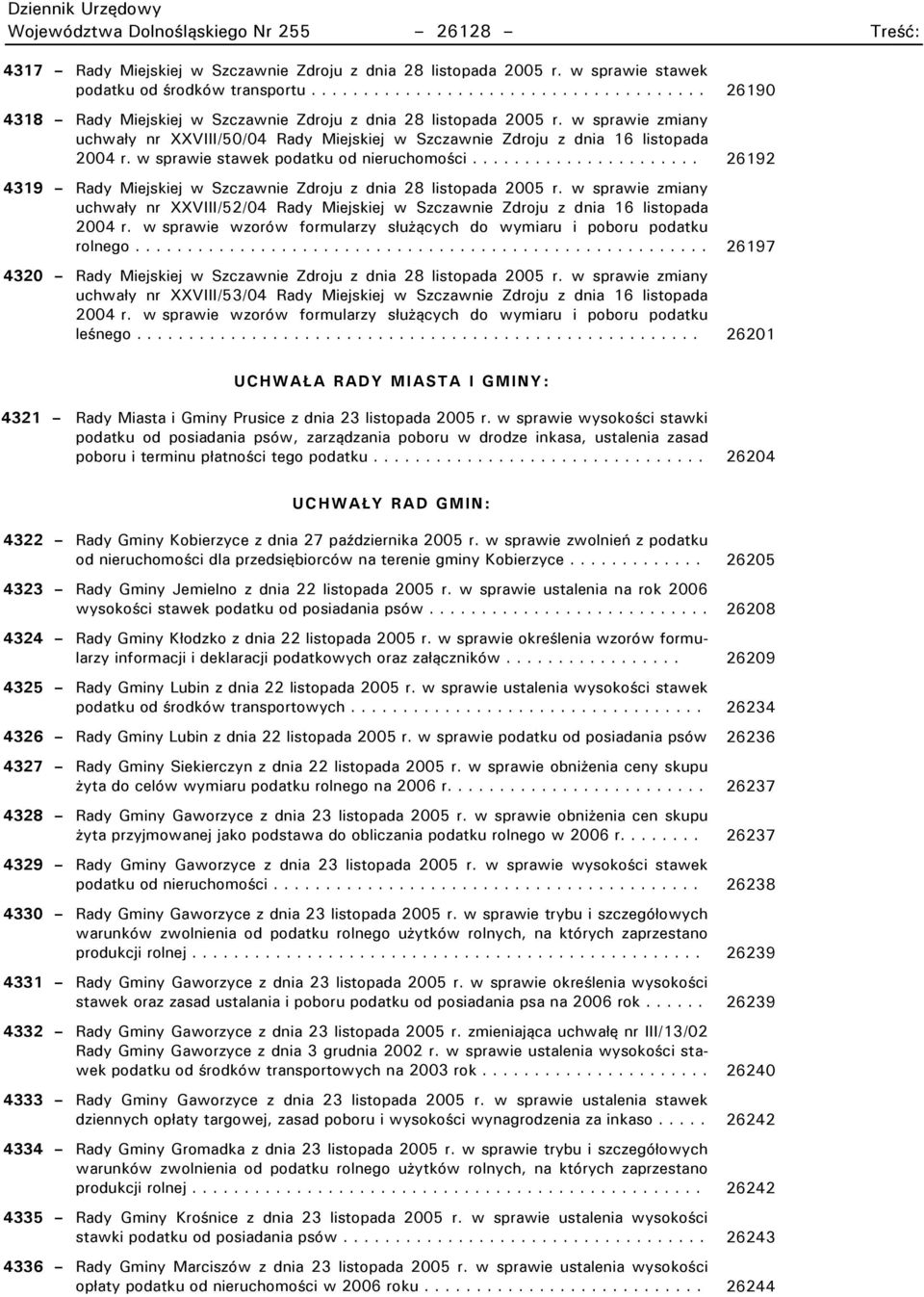 w sprawie zmiany uchwały nr XXVIII/50/04 Rady Miejskiej w Szczawnie Zdroju z dnia 16 listopada 2004 r. w sprawie stawek podatku od nieruchomości.