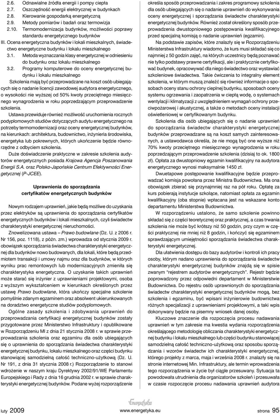 Metoda wyznaczania klasy energetycznej w odniesieniu do budynku oraz lokalu mieszkalnego 3.2.