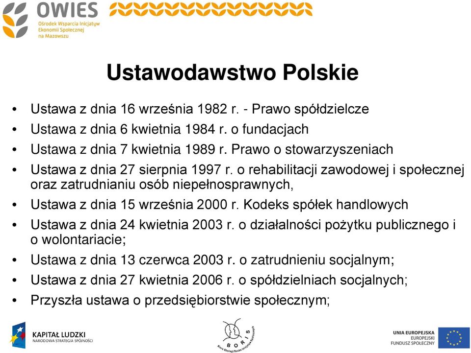 o rehabilitacji zawodowej i społecznej oraz zatrudnianiu osób niepełnosprawnych, Ustawa z dnia 15 września 2000 r.