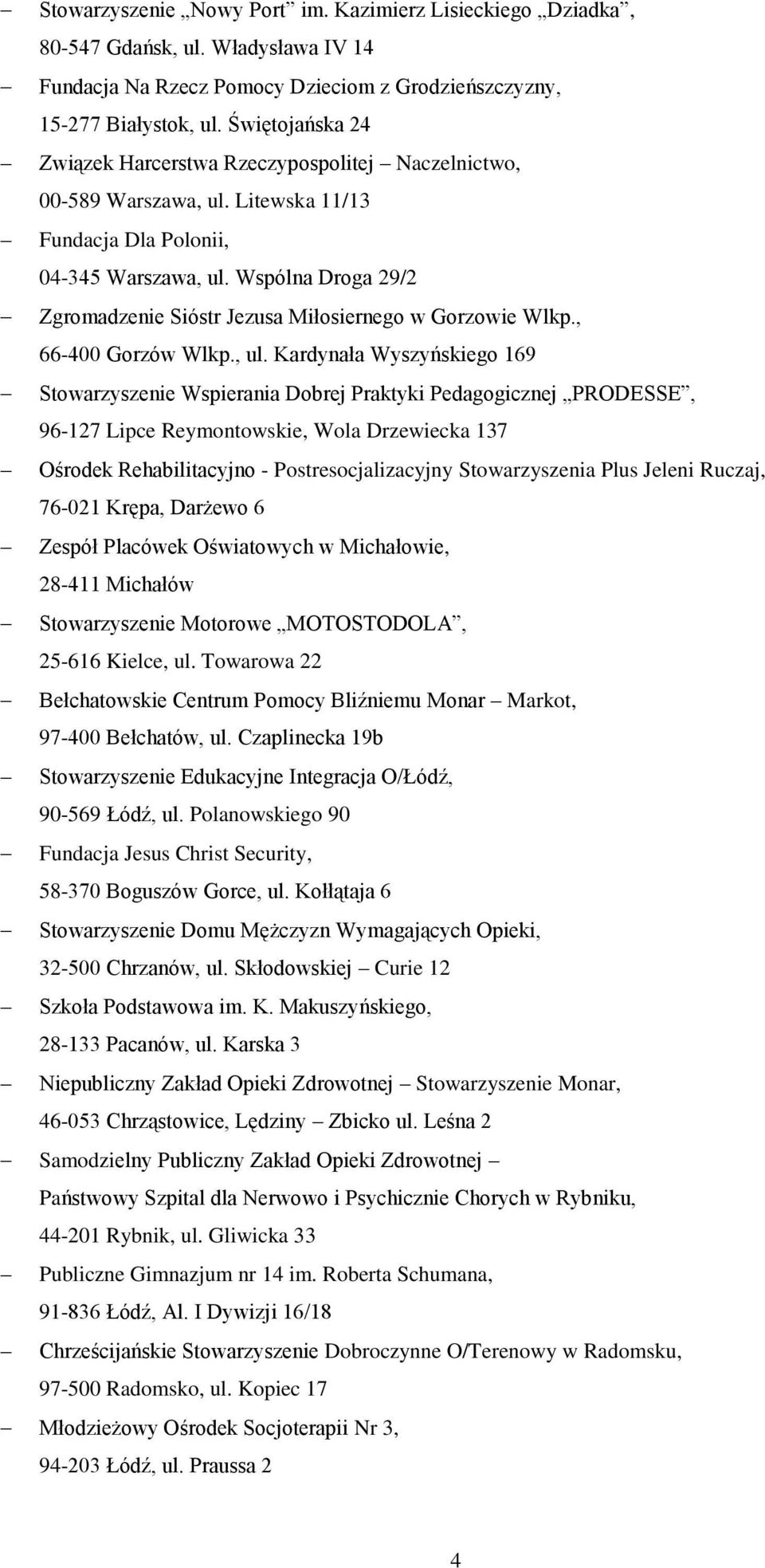 Wspólna Droga 29/2 Zgromadzenie Sióstr Jezusa Miłosiernego w Gorzowie Wlkp., 66-400 Gorzów Wlkp., ul.